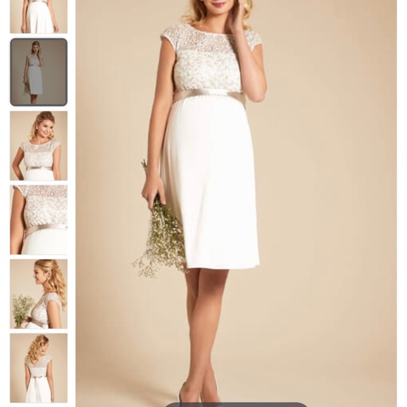 MIA SEQUIN EMBROIDERED KNEE LENGTH MATERNITY DRESS - Picture 1 of 4